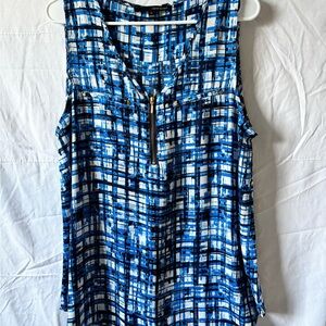 Blue Plaid Women's Top